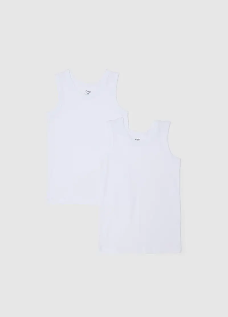 OVS, Canottiere Da Bambino In Cotone Bianco Regular Fit, Bianco, Taglia: 3-4