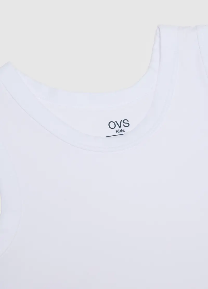 OVS, Canottiere Da Bambino In Cotone Bianco Regular Fit, Bianco, Taglia: 3-4 miniatura 3