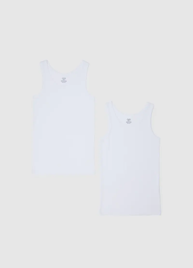 OVS, Canottiere Da Ragazzo In Puro Cotone Bianco Regular Fit, Bambino, Bianco, Taglia: 10-11