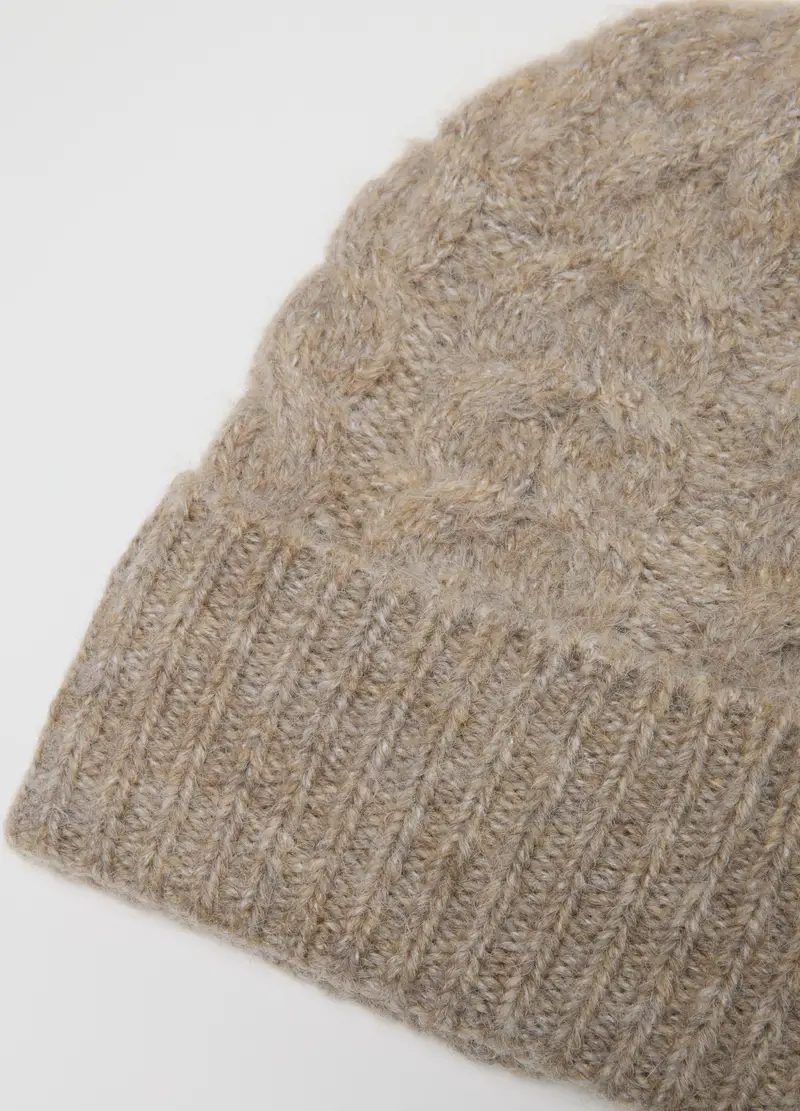Cappello Beige Lavorato A Maglia, Donna, Beige miniatura 2