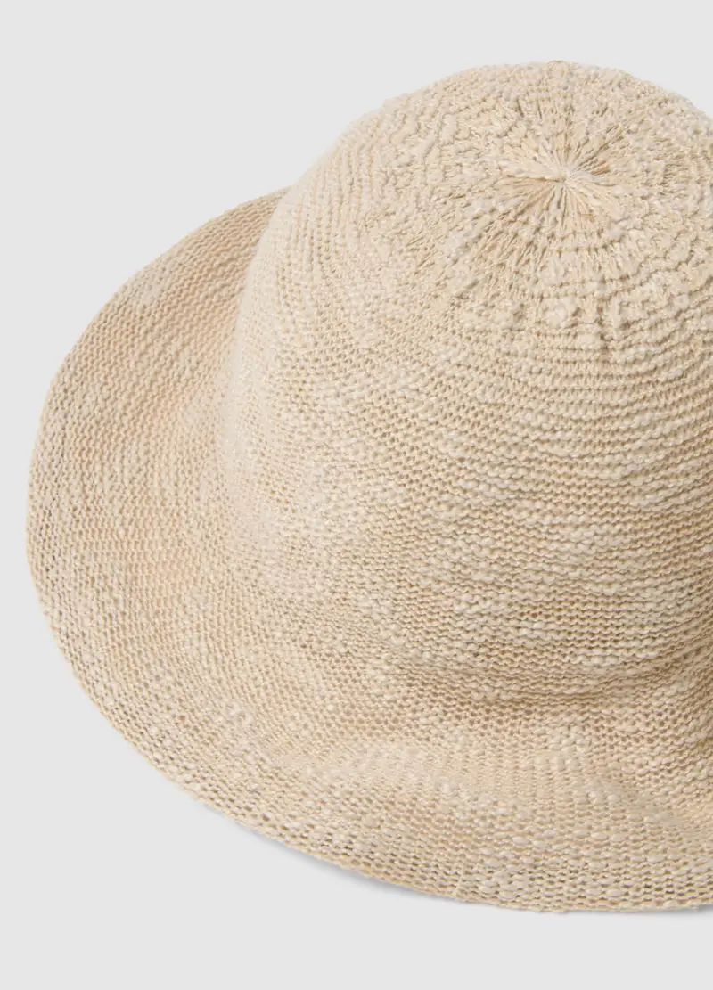 Cappello Cloche Leggero Beige In Maglia Jersey, Donna, Beige miniatura 2