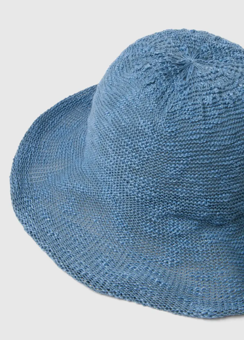 Cappello Cloche Leggero Blu In Maglia Jersey, Donna, Blu miniatura 2