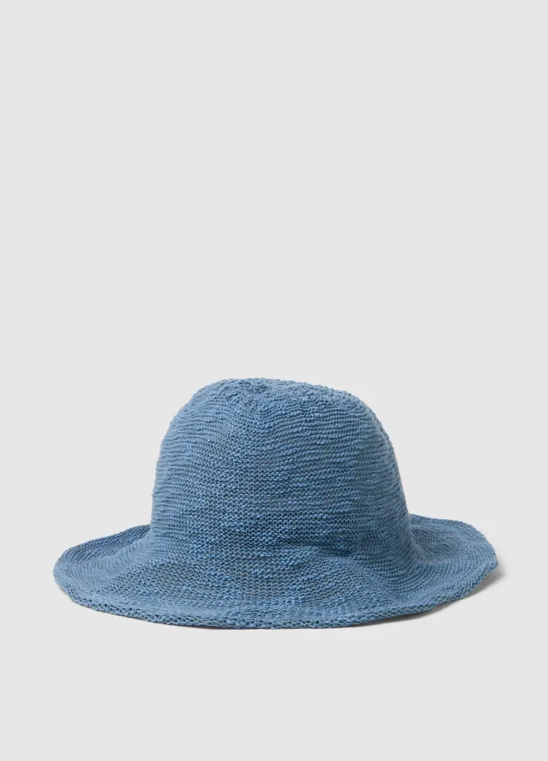 Cappello Cloche Leggero Blu In Maglia Jersey, Donna, Blu