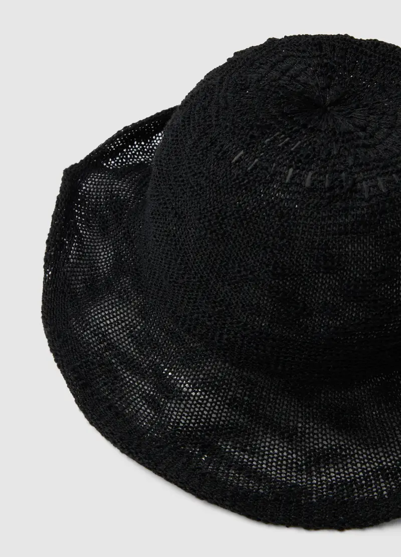 Cappello Cloche Leggero Nero In Maglia Jersey, Donna, Nero miniatura 2