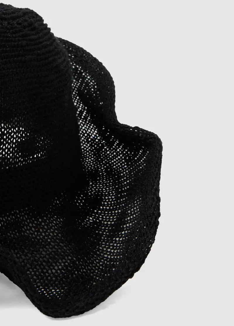 Cappello Cloche Leggero Nero In Maglia Jersey, Donna, Nero miniatura 3