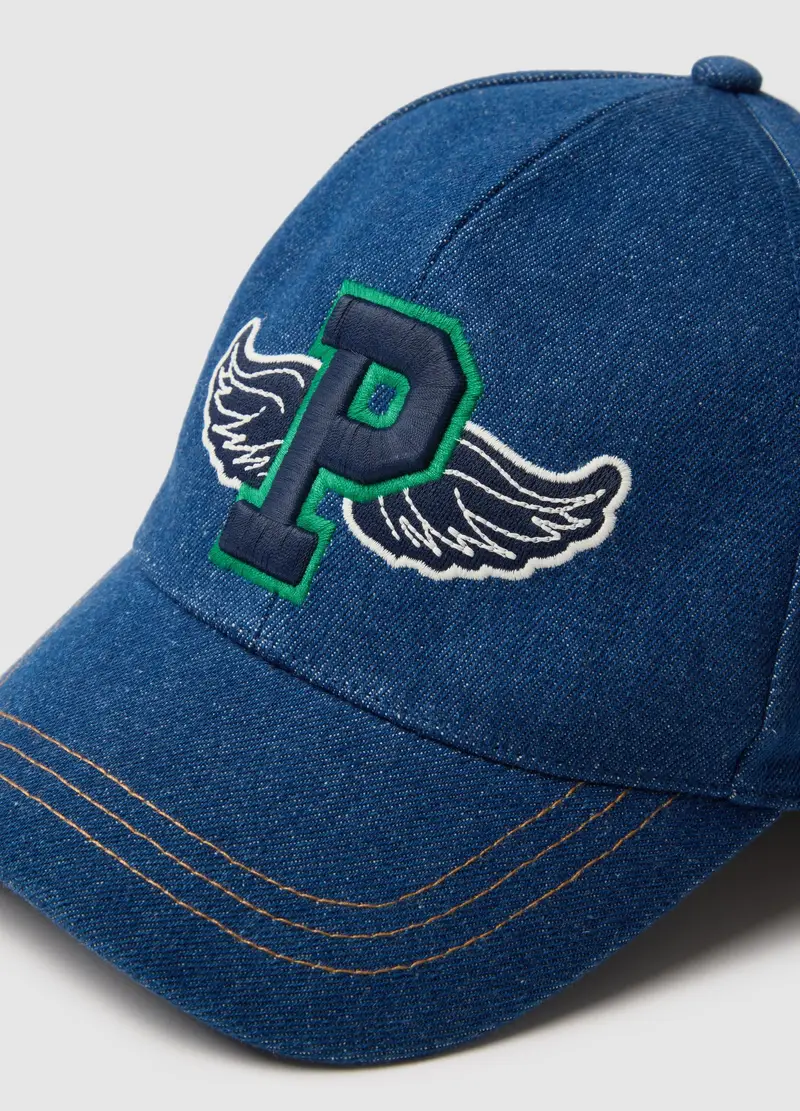 Cappello Da Bambino In Puro Cotone Denim, Multicolor miniatura 3