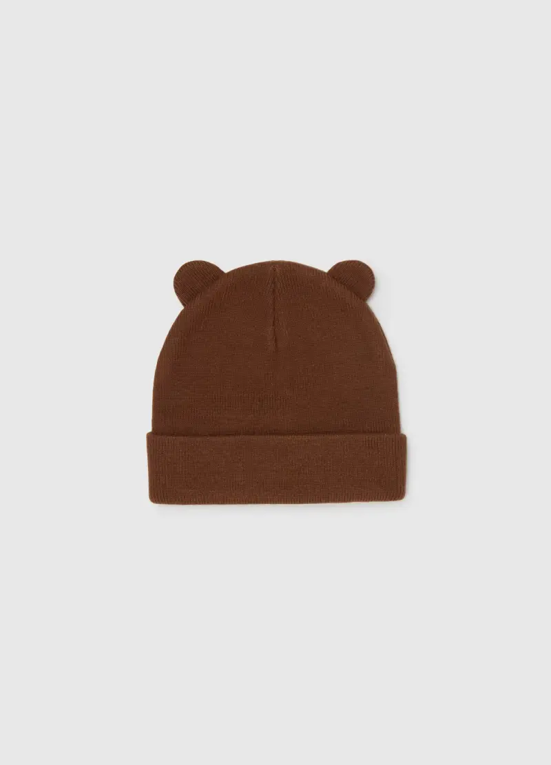 Cappello Da Bambino Marrone Con Orecchie, Marrone
