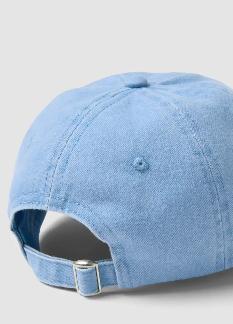 Cappello Da Baseball In Puro Cotone Azzurro Con Frase Ricamata, Donna, Azzurro miniatura 3