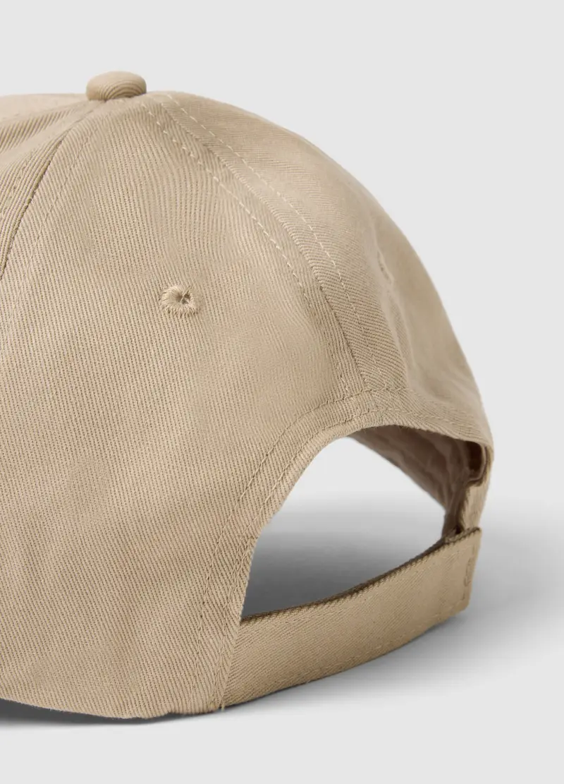 Cappello Da Baseball In Puro Cotone Beige Con Chiusura Regolabile, Uomo, Beige miniatura 3
