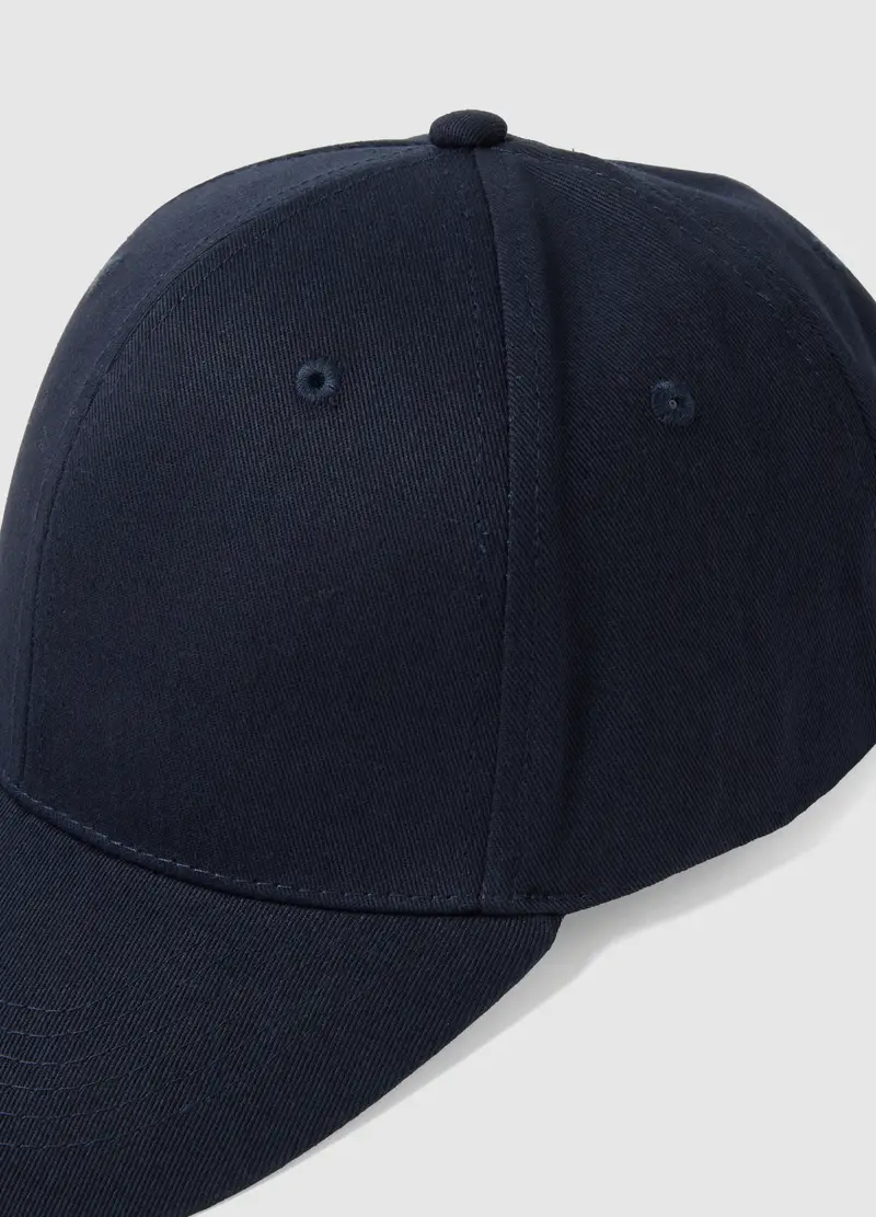 Cappello Da Baseball In Puro Cotone Blu Con Chiusura Regolabile, Uomo, Blu miniatura 2