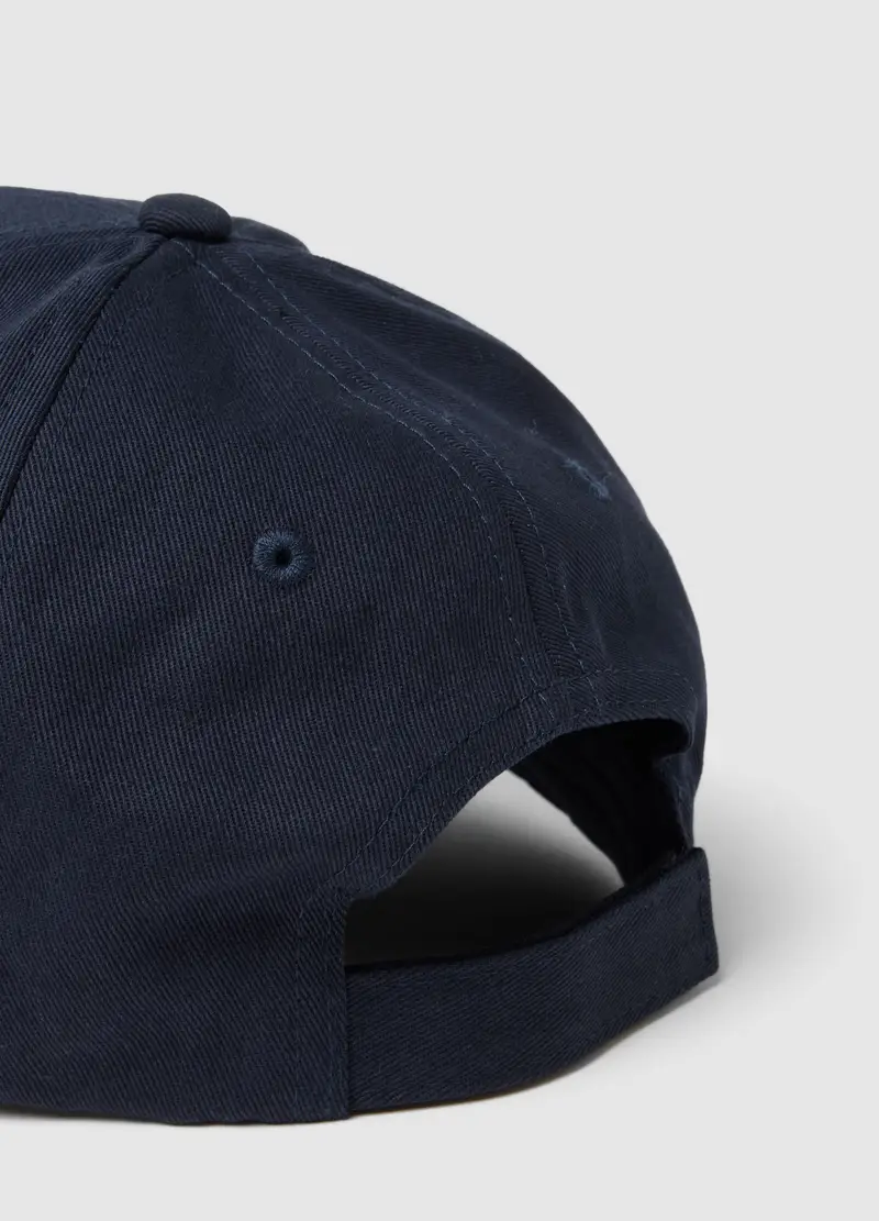 Cappello Da Baseball In Puro Cotone Blu Con Chiusura Regolabile, Uomo, Blu miniatura 3