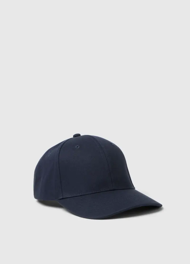 Cappello Da Baseball In Puro Cotone Blu Con Chiusura Regolabile, Uomo, Blu