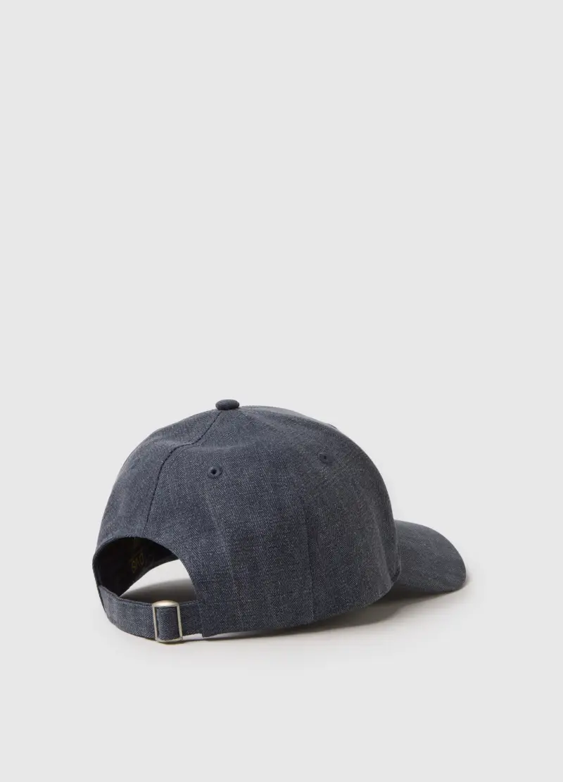 Cappello Da Baseball In Puro Cotone Denim Blu Regular Fit, Uomo, Denim miniatura 2