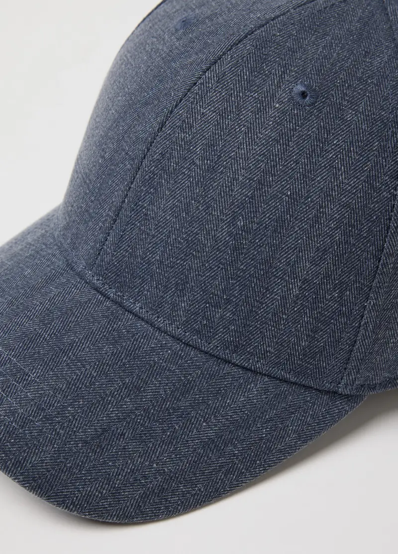 Cappello Da Baseball In Puro Cotone Denim Blu Regular Fit, Uomo, Denim miniatura 3