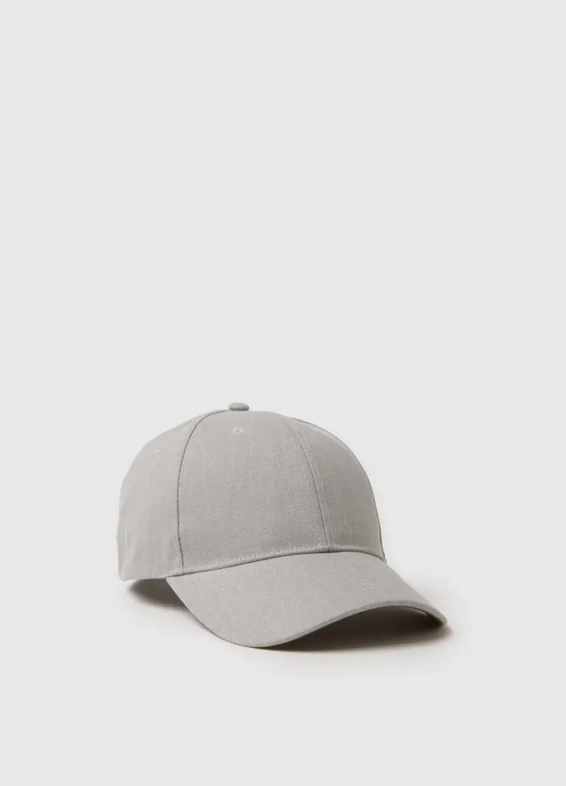 Cappello Da Baseball In Puro Cotone Grigio Regular Fit, Uomo, Grigio