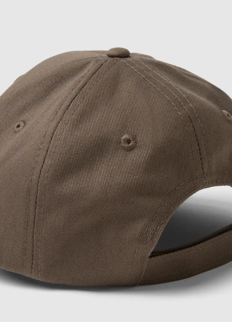 Cappello Da Baseball In Puro Cotone Marrone Con Chiusura Regolabile, Uomo, Marrone miniatura 3