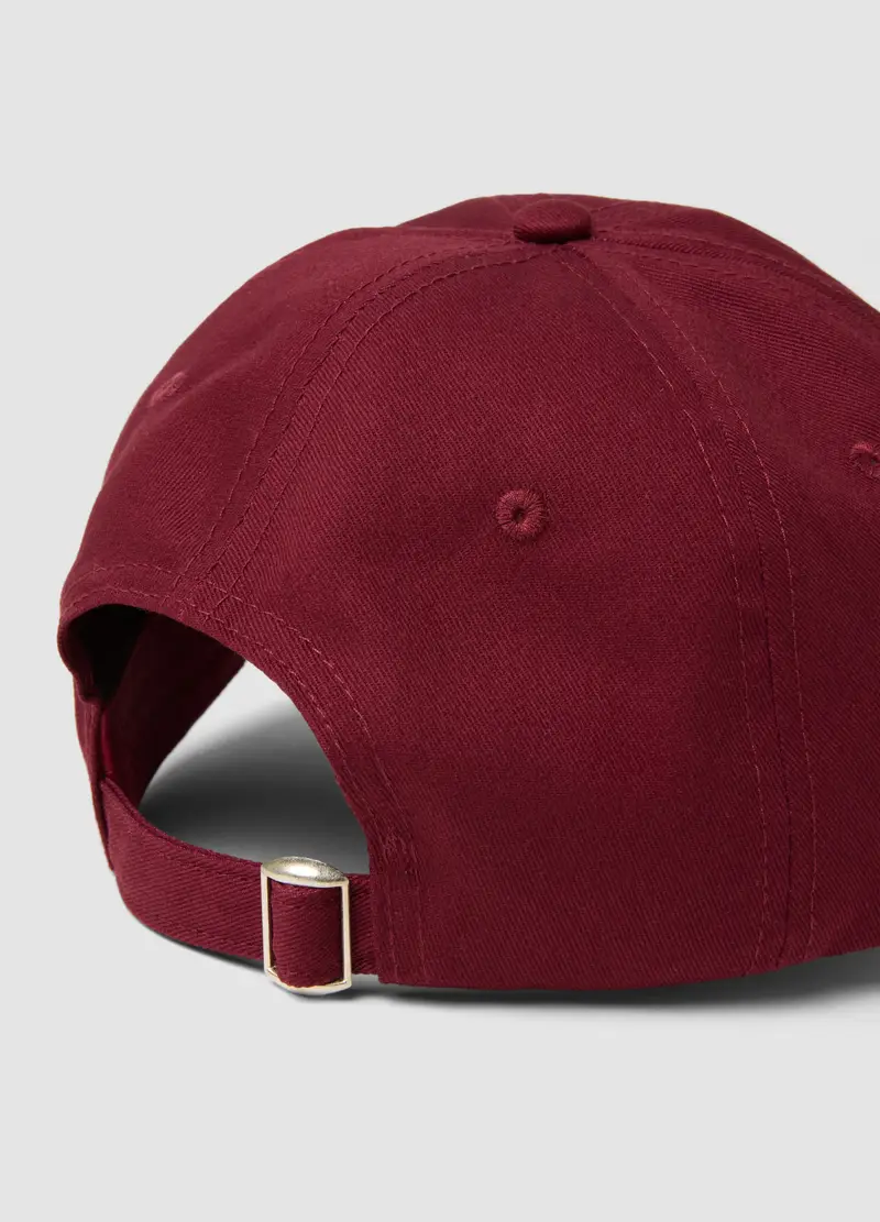 Cappello Da Baseball In Puro Cotone Rosso Con Frase Ricamata, Donna, Rosso miniatura 3