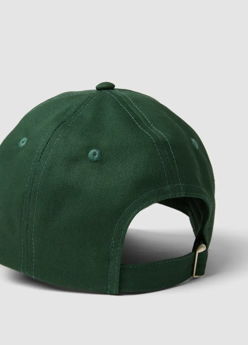 Cappello Da Baseball In Puro Cotone Verde Con Frase Ricamata, Donna, Verde miniatura 3