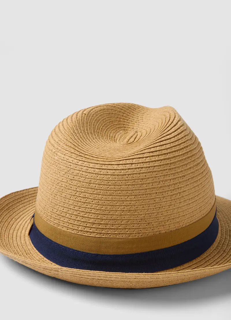Cappello Fedora In Puro Tessuto Carta Beige Senza Fodera, Uomo, Beige miniatura 3