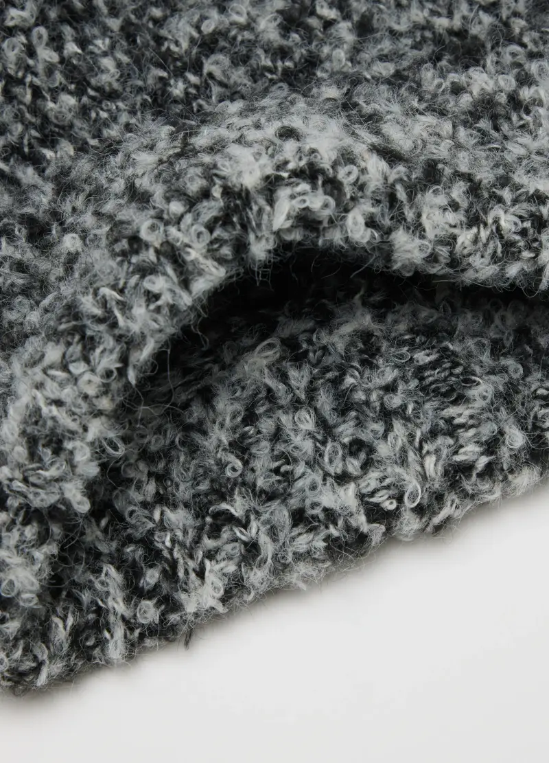 Cappello Grigio In Maglia Jersey, Donna, Nero miniatura 2