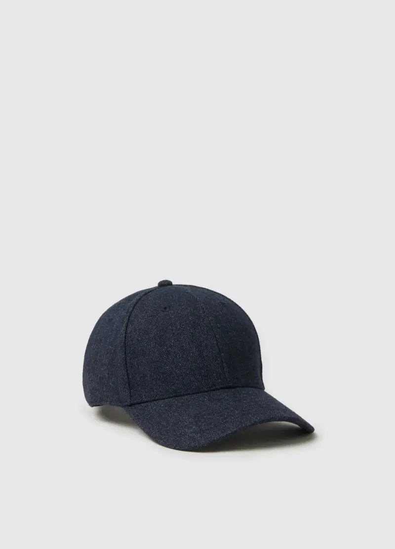 Cappello In Blu Denim, Uomo, Multicolor