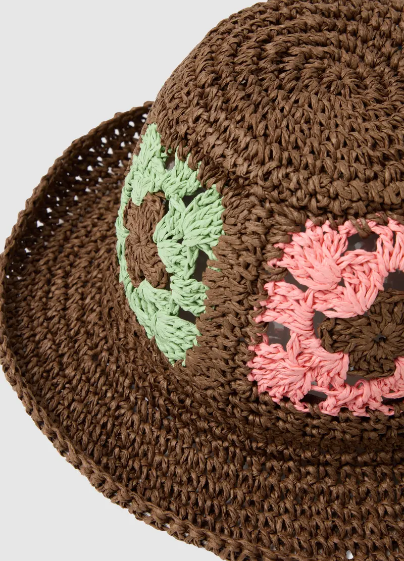 Cappello In Misto Tessuto Carta Multicolor Lavorato A Maglia, Donna, Multicolor miniatura 2