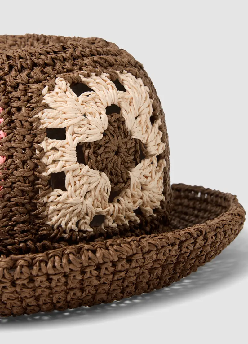 Cappello In Misto Tessuto Carta Multicolor Lavorato A Maglia, Donna, Multicolor miniatura 3