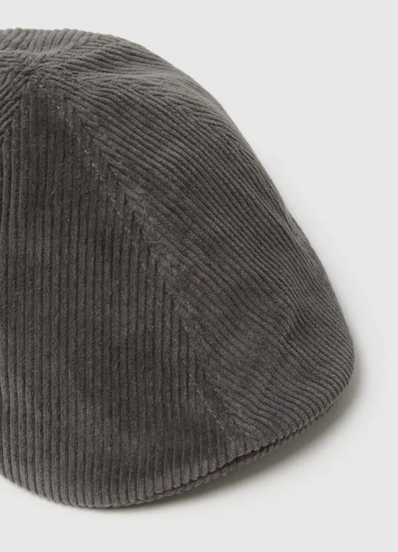 Cappello In Puro Cotone Grigio In Velluto A Coste, Uomo, Grigio miniatura 2