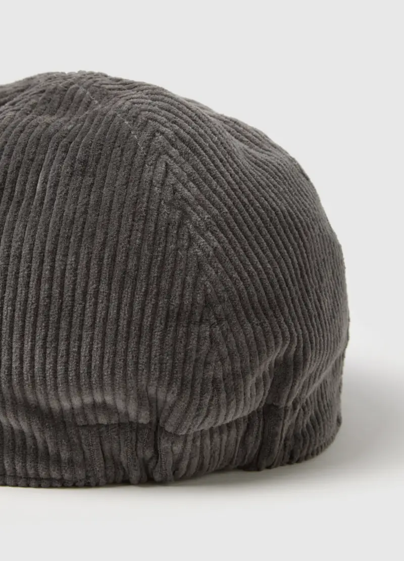 Cappello In Puro Cotone Grigio In Velluto A Coste, Uomo, Grigio miniatura 3