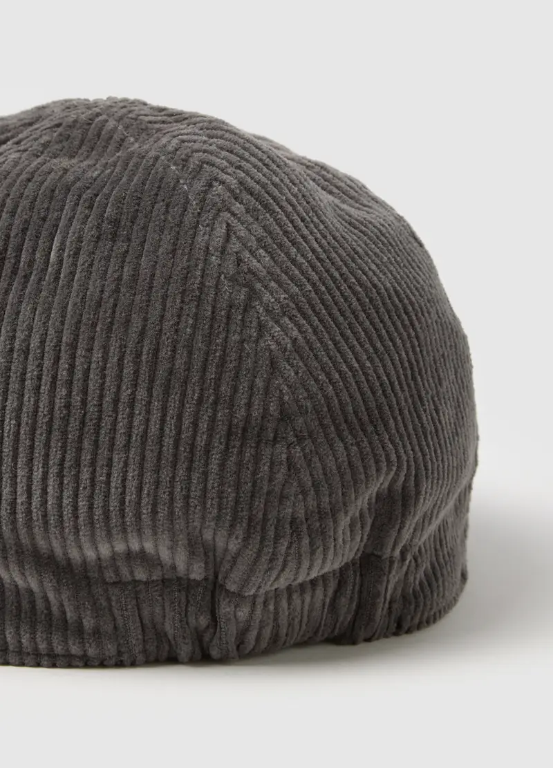 Cappello In Puro Cotone Grigio In Velluto A Coste, Uomo, Grigio miniatura 3