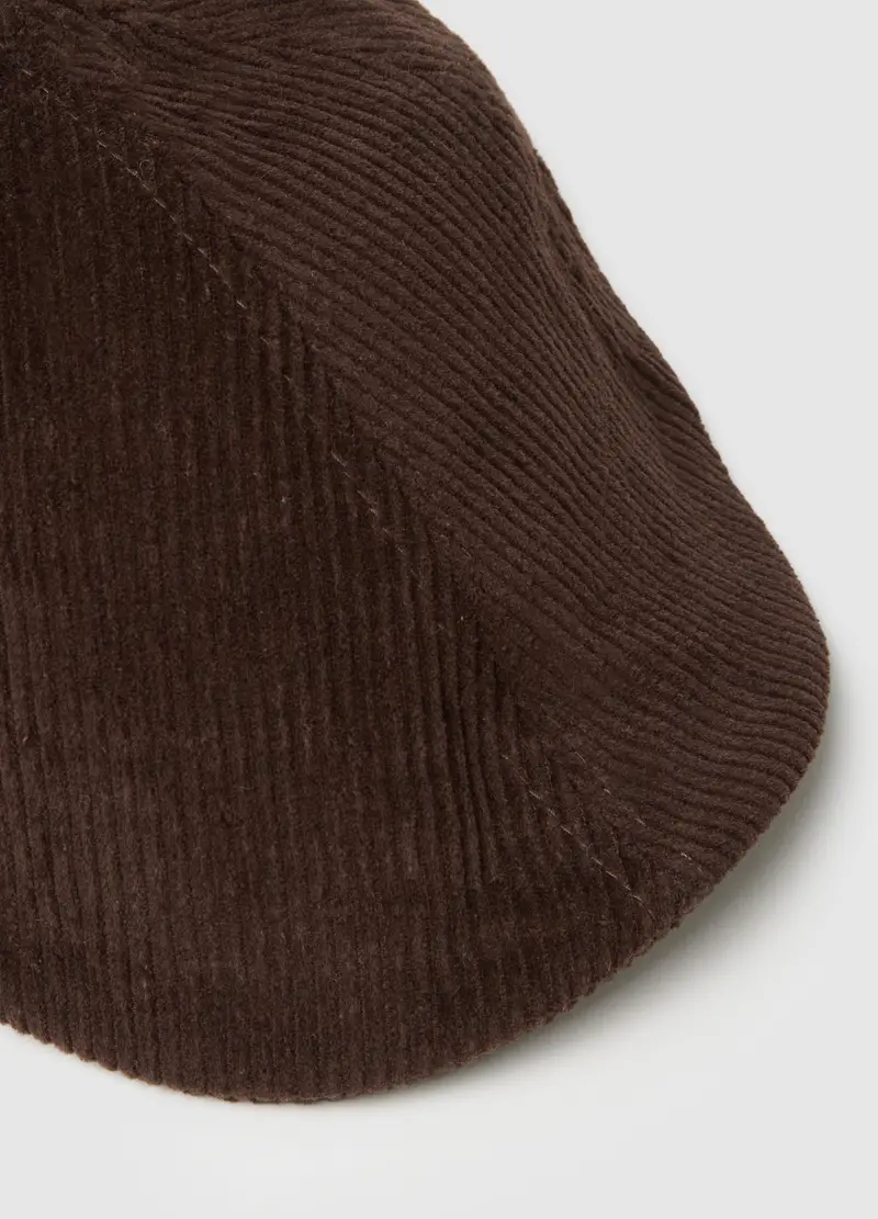 Cappello In Puro Cotone Marrone In Velluto A Coste, Uomo, Marrone