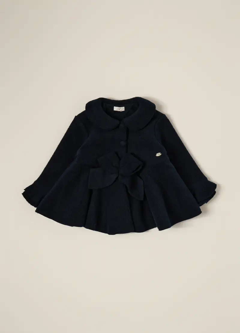 Cappottino Blu In Misto Pile E Viscosa, Neonata, Blu