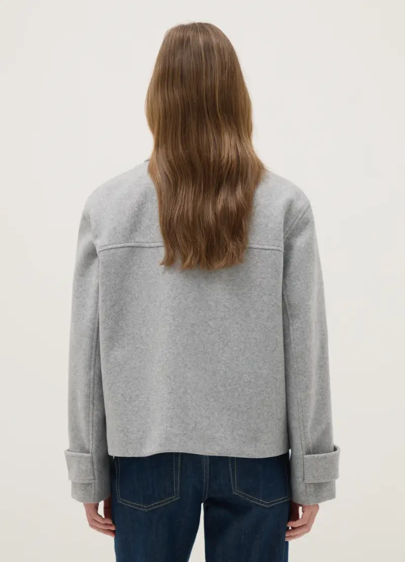 Cappotto Corto Grigio Regular Fit Con Bottoni, Donna, Grigio miniatura 3