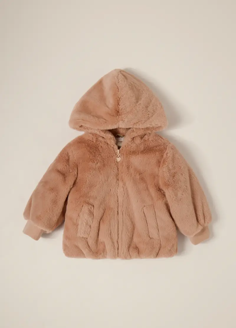 Cappotto In Eco Fur Iana Neonata, Rosa