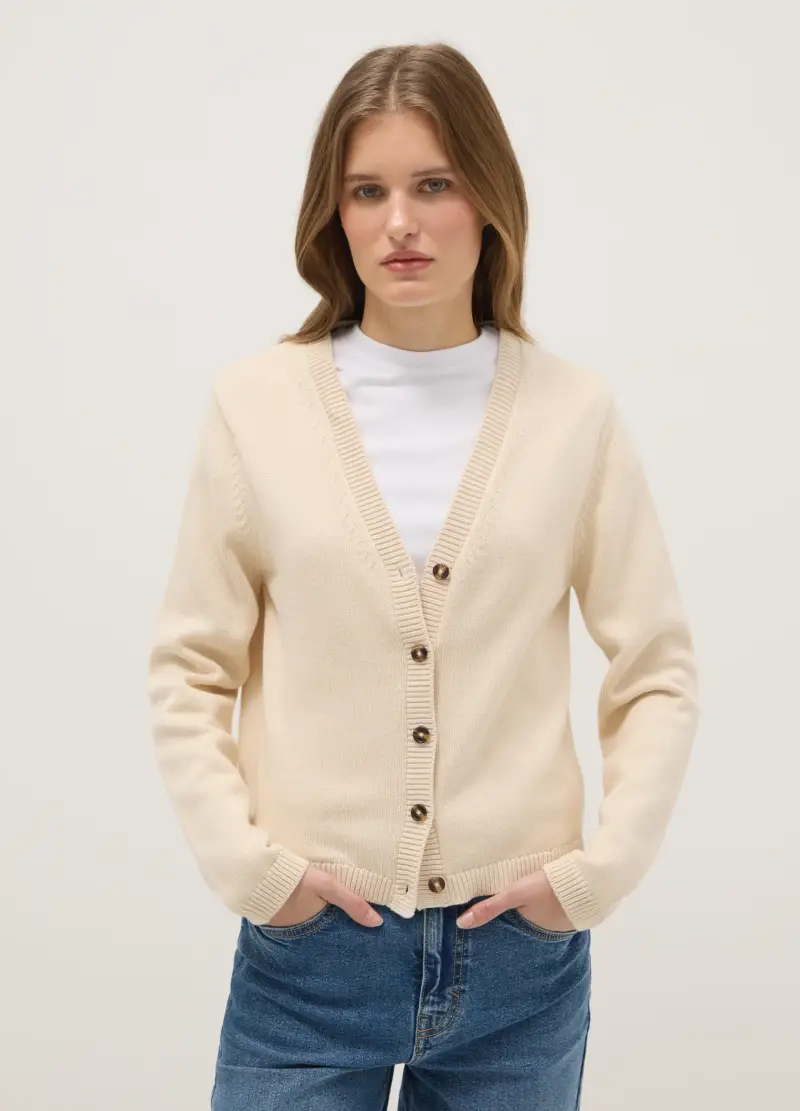 OVS Cardigan Donna Beige 3984067 miniatura 2