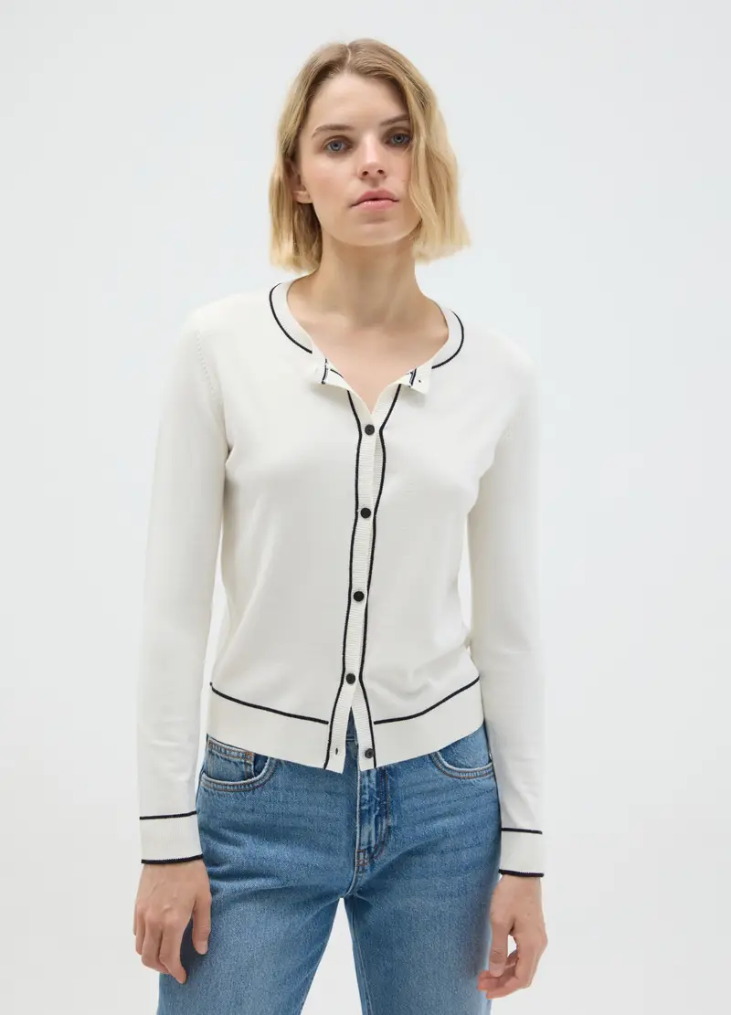 OVS Cardigan Donna Bianco 4133381 miniatura 2