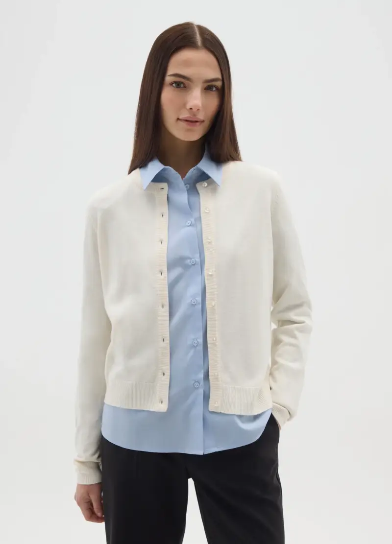 OVS Cardigan Donna Bianco 3488598 miniatura 2