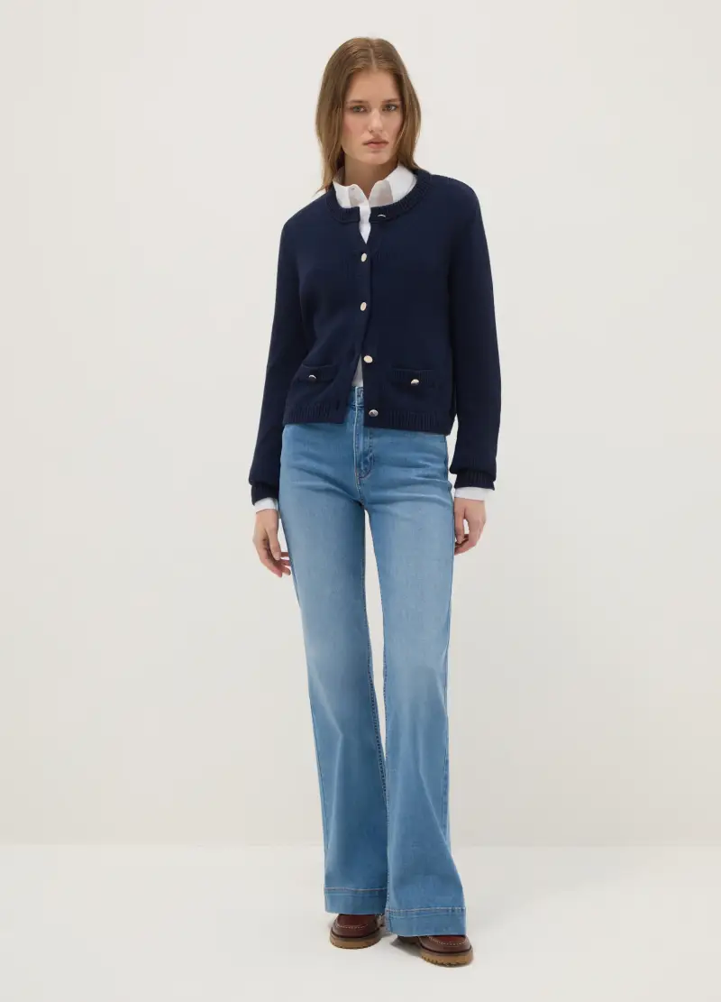 OVS Cardigan Donna Blu 3984072 miniatura 2