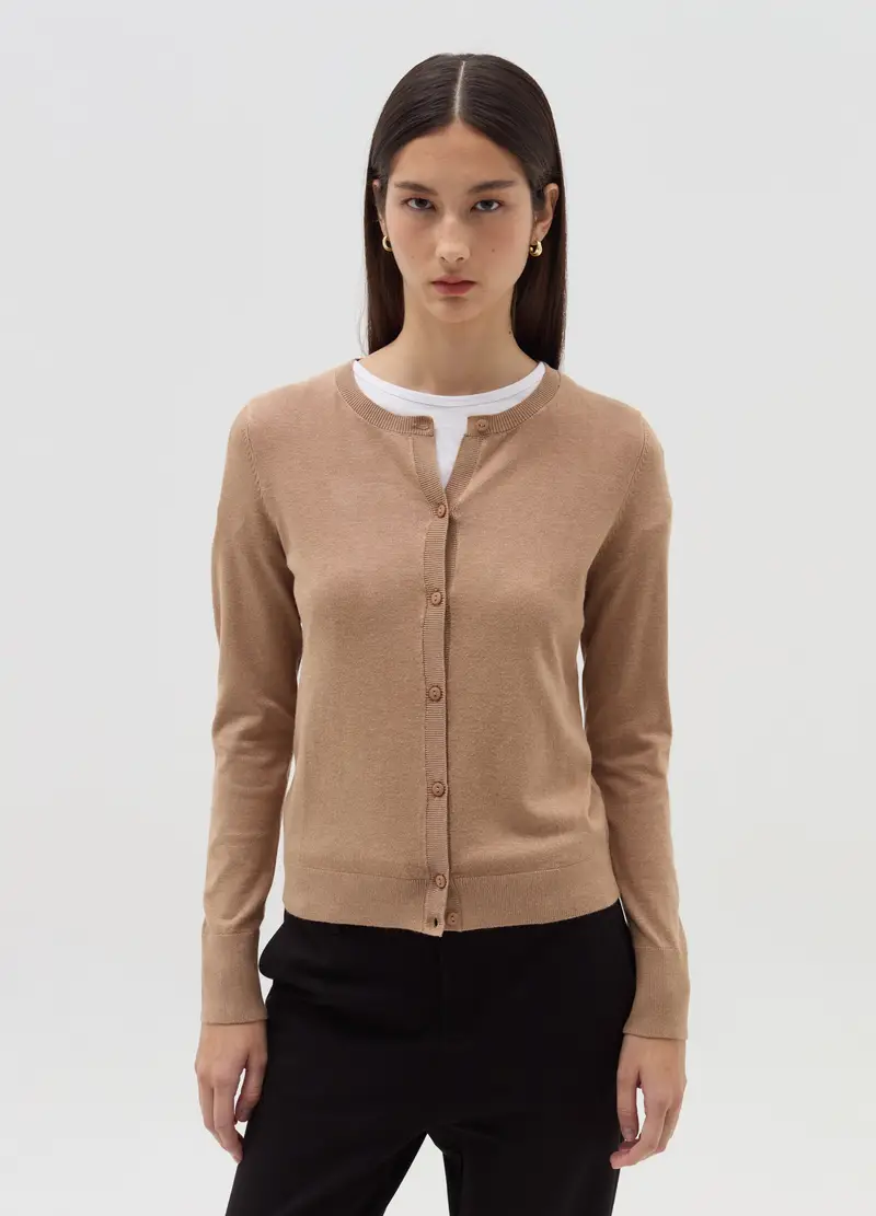 OVS Cardigan Donna Marrone 3953308 miniatura 3