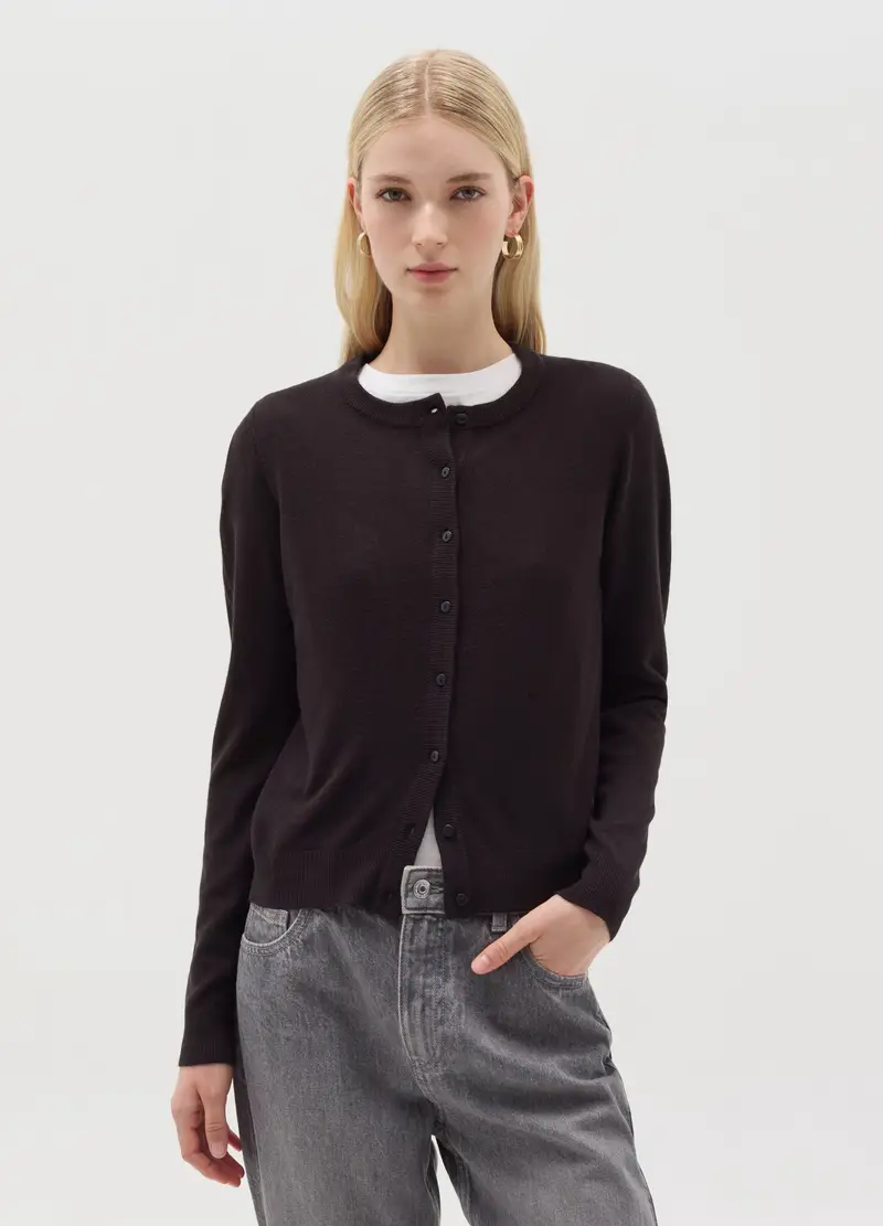 OVS Cardigan Donna Nero 4122142 miniatura 2