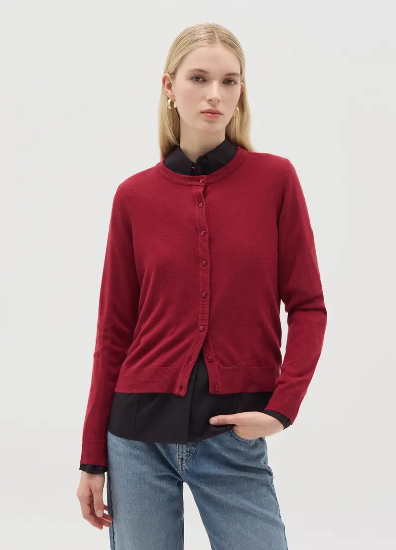 OVS Cardigan Donna Rosso 4122143 miniatura 2