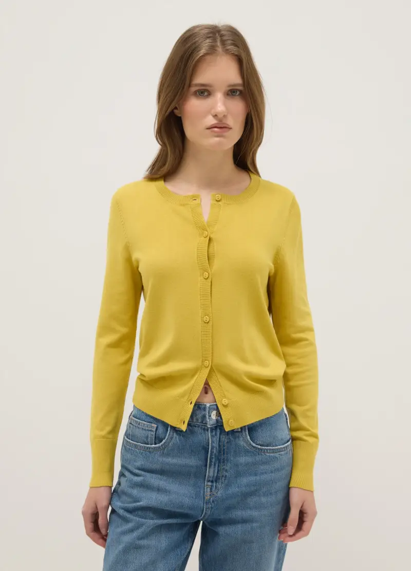 OVS Cardigan Donna Giallo 3984004 miniatura 2