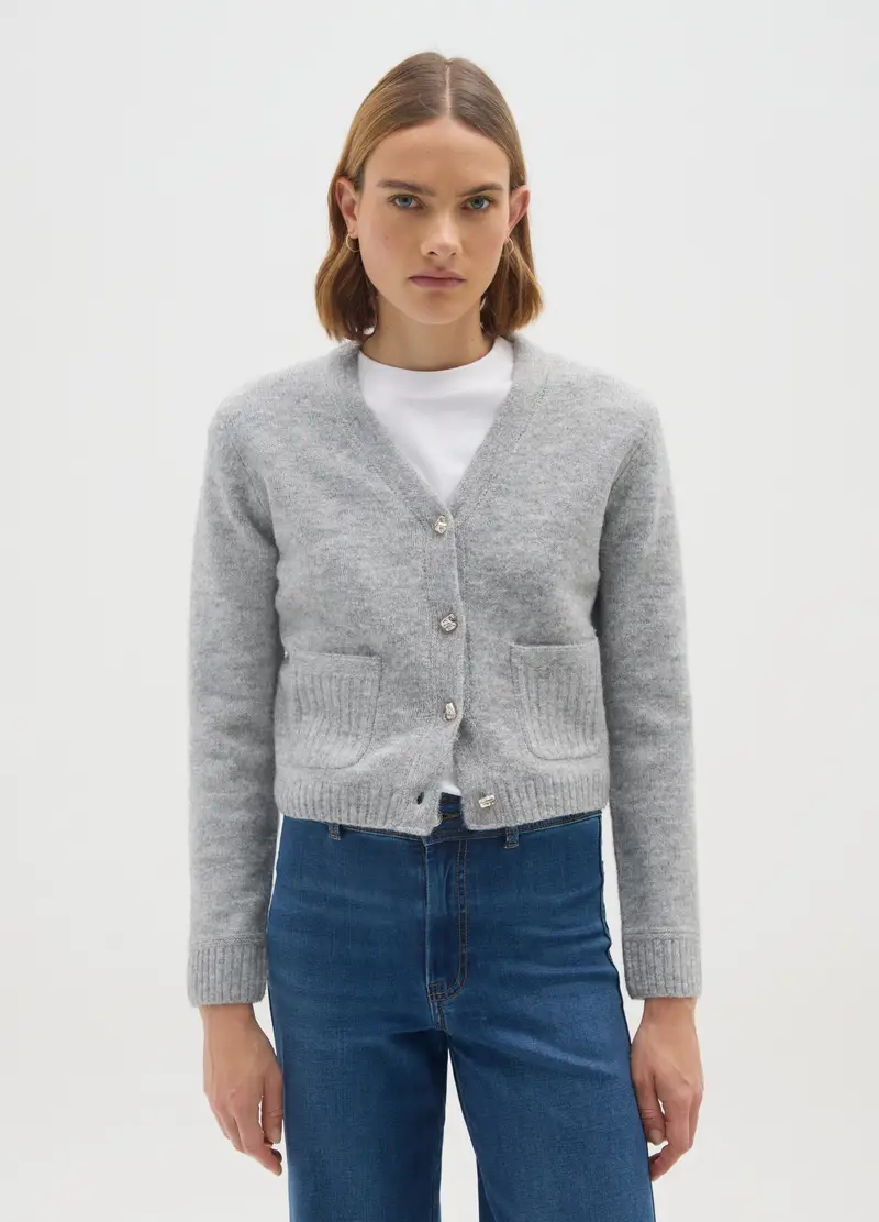 OVS Cardigan Donna Grigio 4307228 miniatura 2