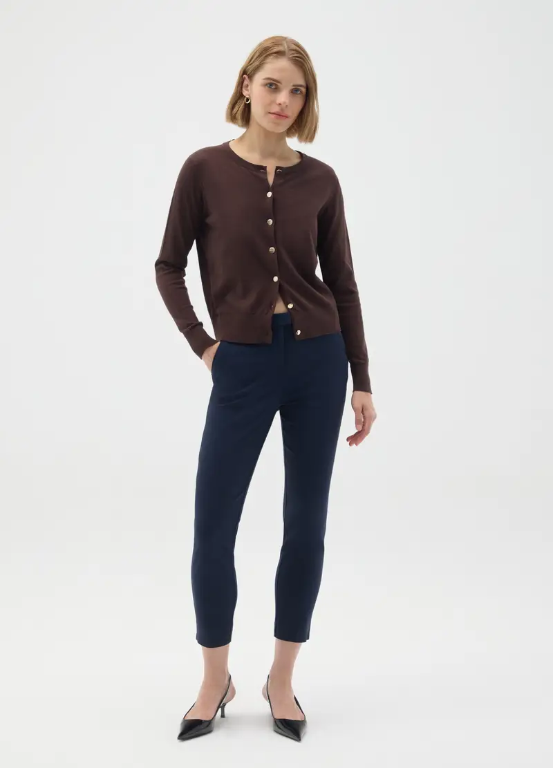 OVS Cardigan Donna Marrone 4328733 miniatura 2