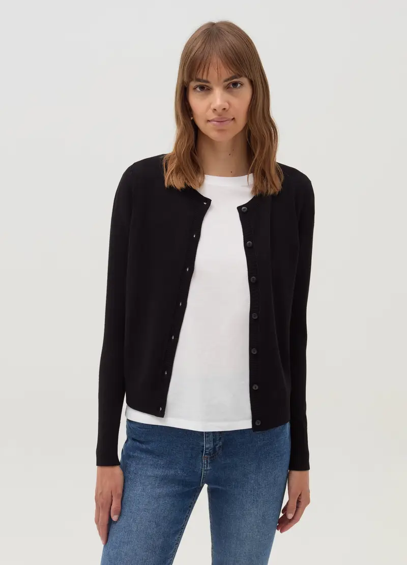 OVS Cardigan Donna Nero 3488455 miniatura 2