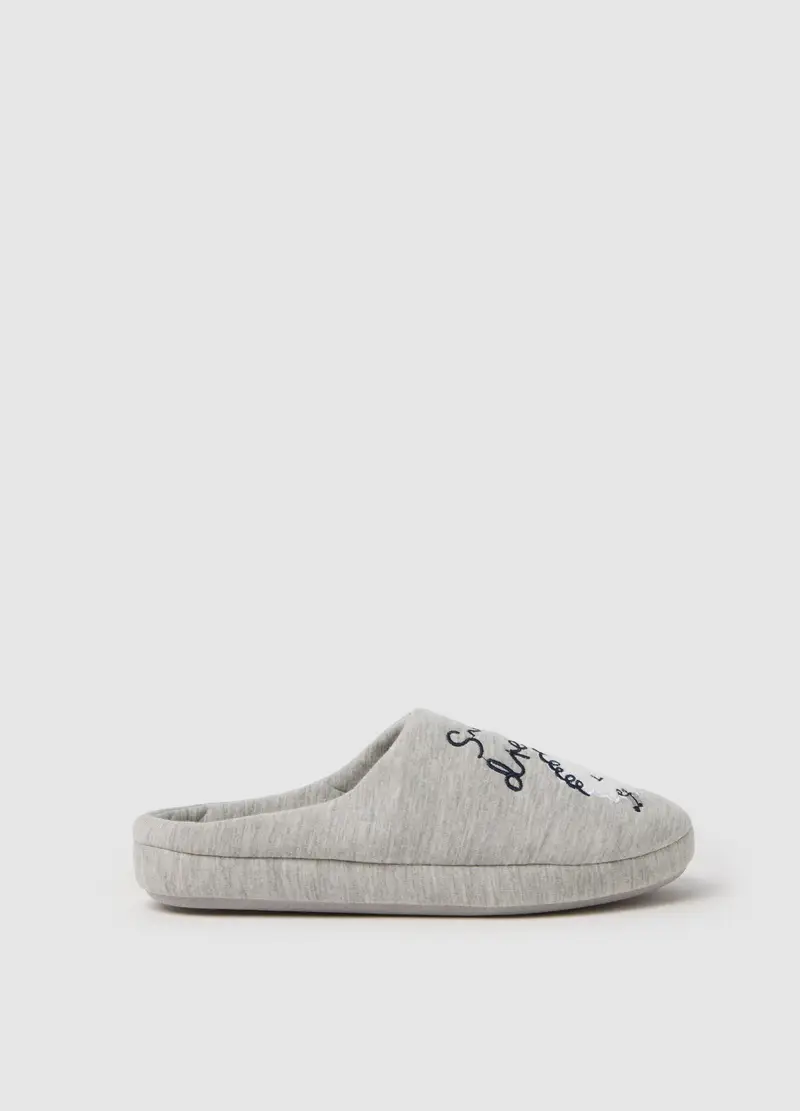 OVS , Ciabatte Da Donna In Grigio Con Ricamo, Grigio, Taglia: 36-37