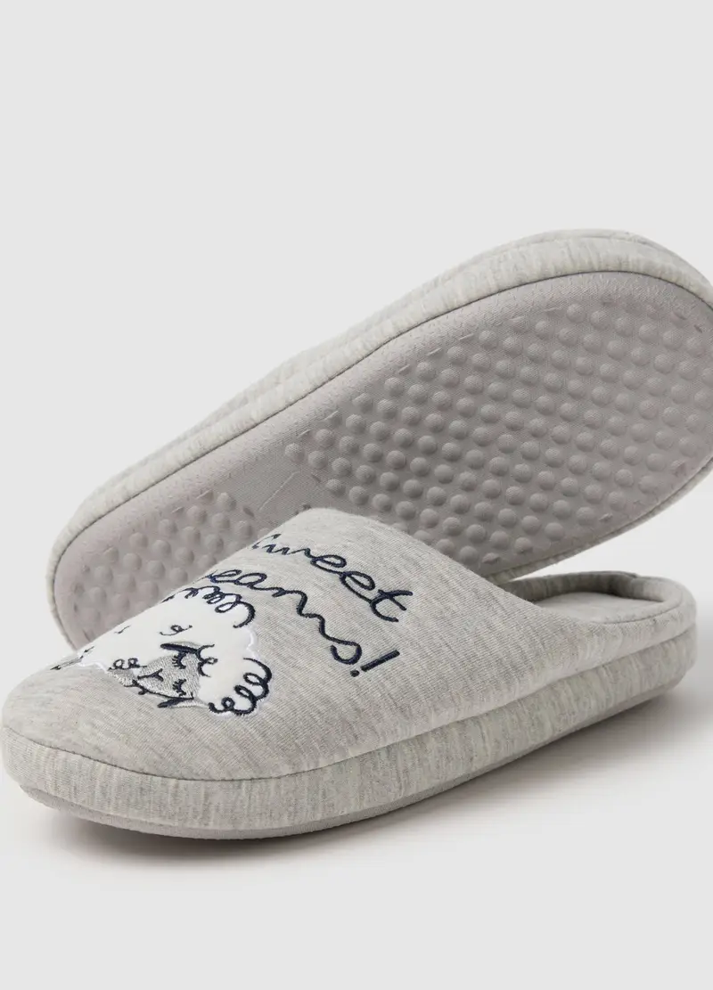 OVS, Ciabatte Da Donna In Grigio Con Ricamo, Grigio, Taglia: 36-37 miniatura 2