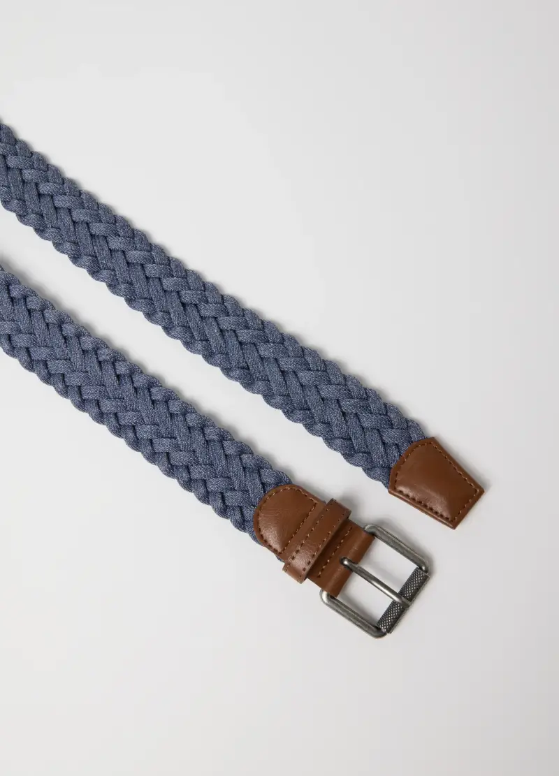 Cintura Blu Con Design Intrecciato, Uomo, Multicolor miniatura 2