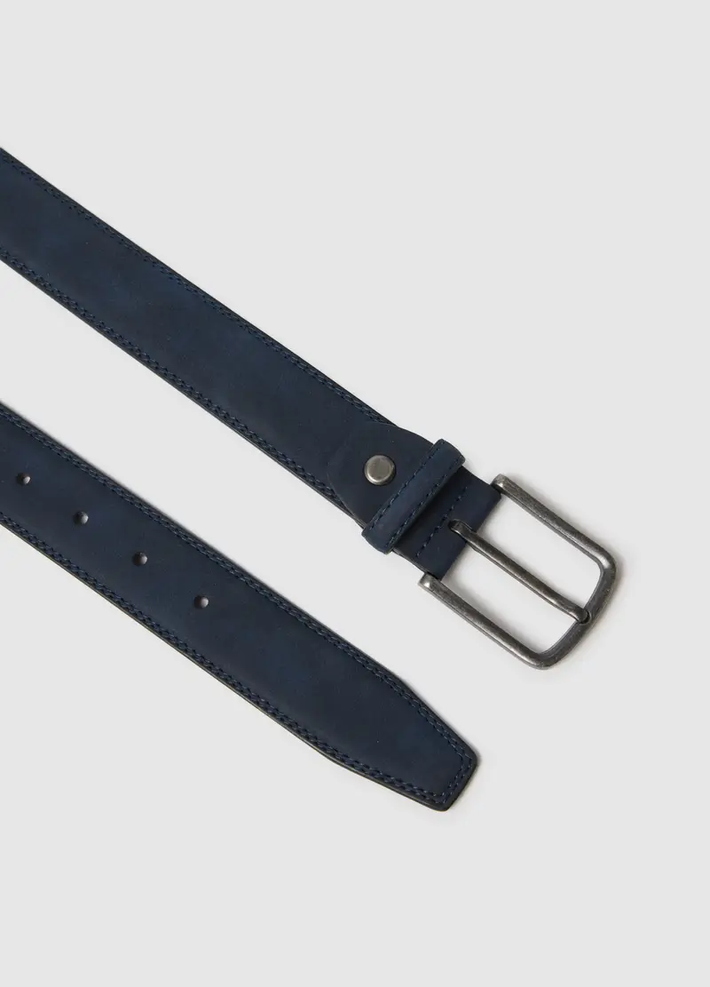 Cintura Blu Con Fibbia Classica, Uomo, Blu miniatura 2