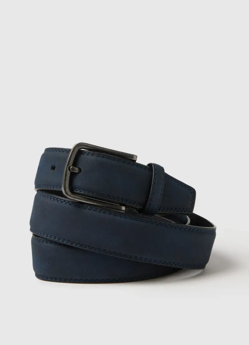 Cintura Blu Con Fibbia Classica, Uomo, Blu miniatura 3